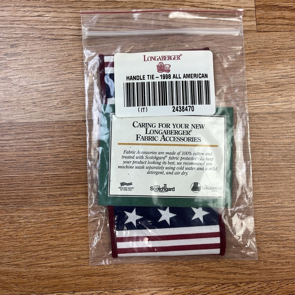 Longaberger Fabric Handle Tie for 1998 All American Basket NEW TIE‎ ONLY